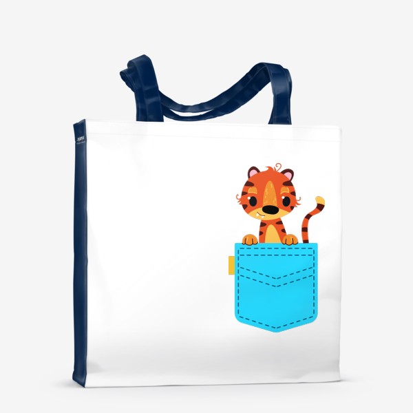 Сумка-шоппер «Нрлубой карман с тигром»