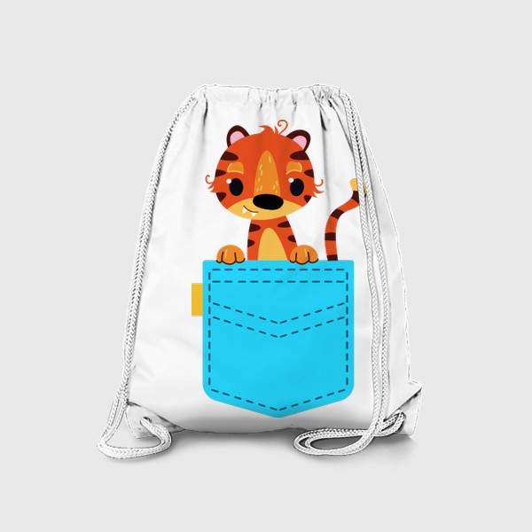 Рюкзак «Нрлубой карман с тигром»