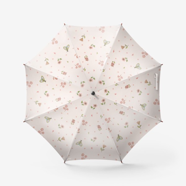 Зонт «Бесшовный паттерн. мотылек и цветы»