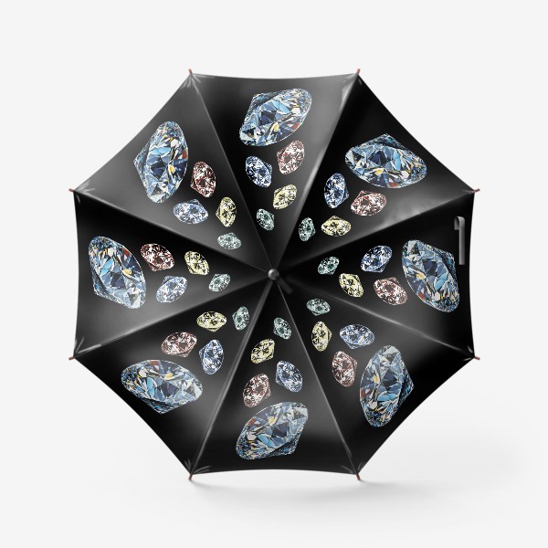 Зонт «Бриллианты на черном»