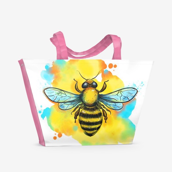 Пляжная сумка &laquo;пчела. акварельная пчелка&raquo;