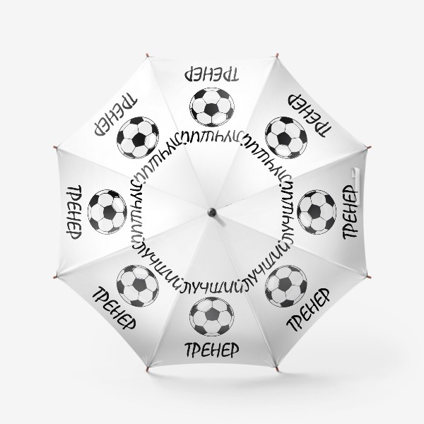 Зонт «Футбольный мяч и надпись Лучший тренер»