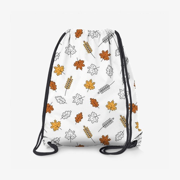 Рюкзак «Осенние листья - узор на белом фоне»