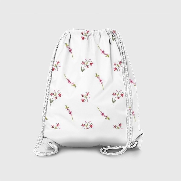 Рюкзак «Розовые цветы на белом фоне»