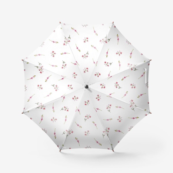 Зонт «Розовые цветы на белом фоне»