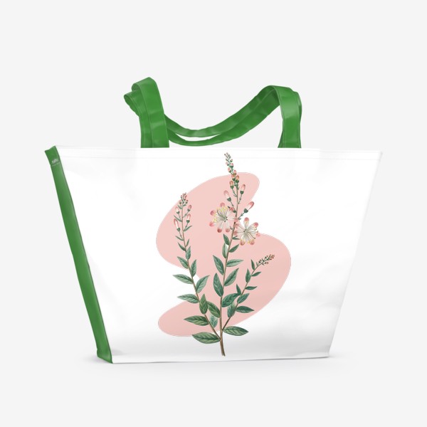 Пляжная сумка «Цветок и абстракция»