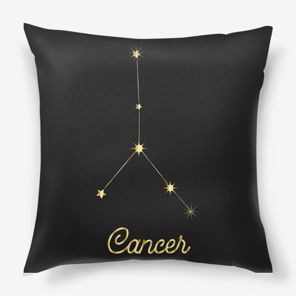 Подушка «Созвездие Рак, золотые звезды на темном небе»
