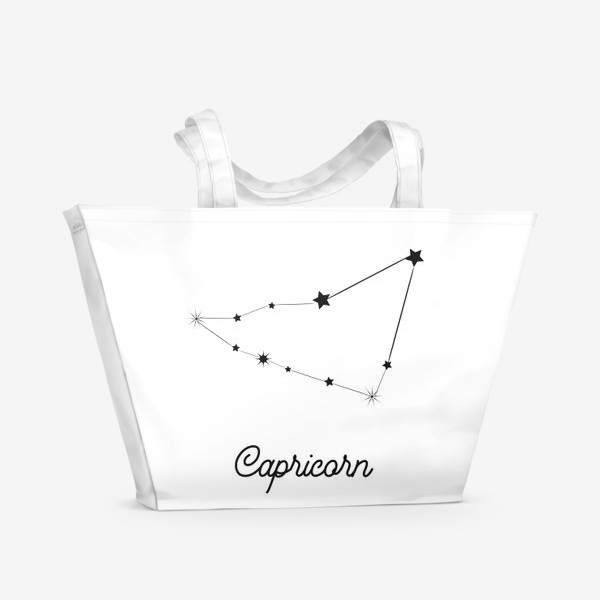 Пляжная сумка «Козерог. Знак зодиака, созвездие, минимализм»