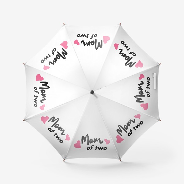 Зонт «Надпись "Мама двоих" с сердечками»