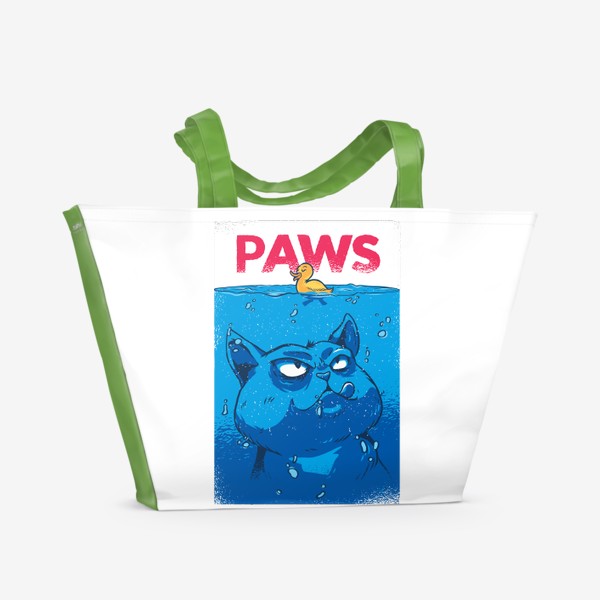 Пляжная сумка «Paws Лапки - Пародия на фильм Челюсти Jaws»