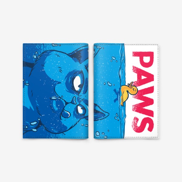 Обложка для паспорта &laquo;Paws Лапки - Пародия на фильм Челюсти Jaws&raquo;