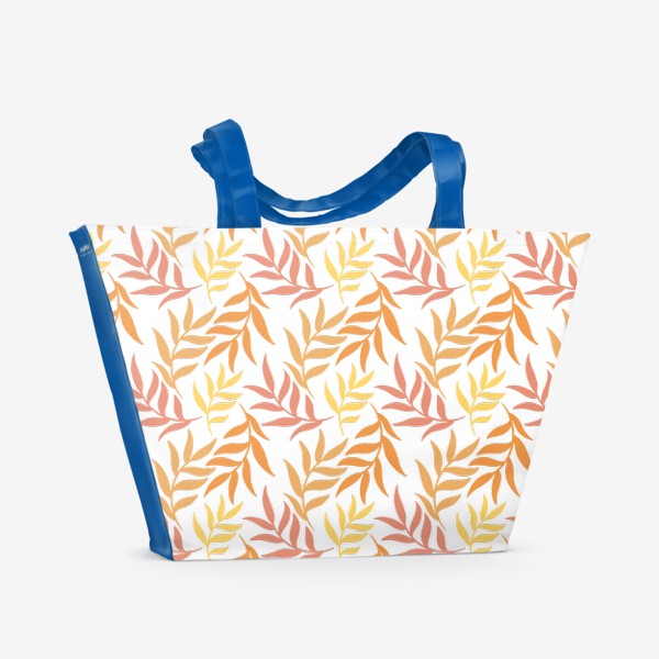 Пляжная сумка «Осенний ботанический паттерн с веточками»