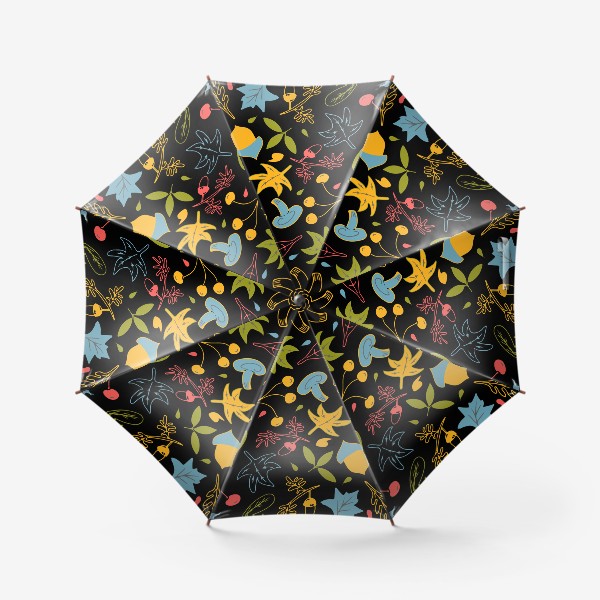 Зонт «Осенний фон на чёрном фоне»