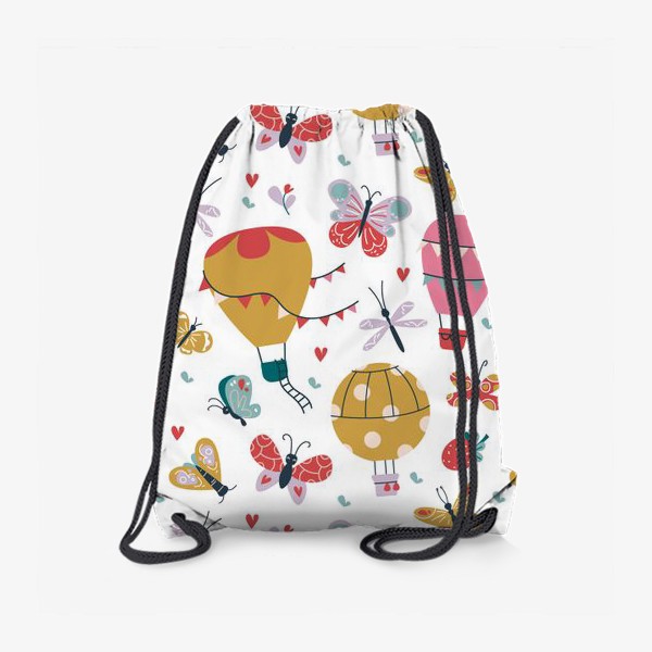 Рюкзак «Воздушные шары и бабочки. Паттерн»