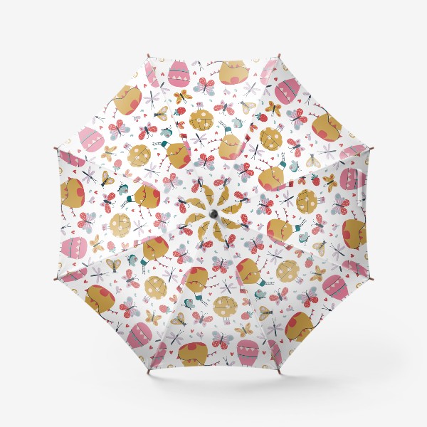 Зонт «Воздушные шары и бабочки. Паттерн»