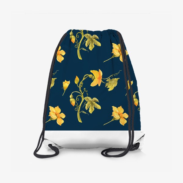 Рюкзак «Желтые цветы на синем фоне»