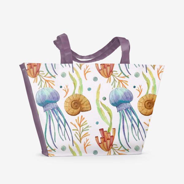 Пляжная сумка «Акварельное морское»