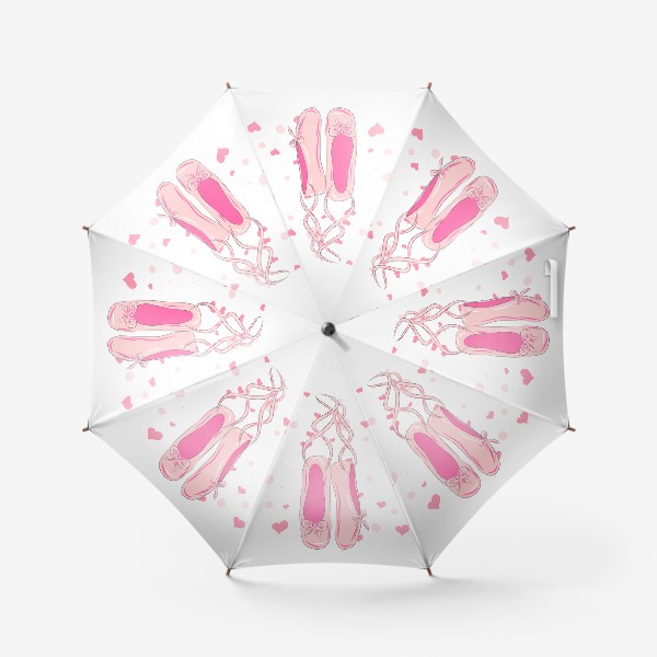 Зонт «Пуанты розовые. Балетные туфельки. Танцы, балет, тренеру»