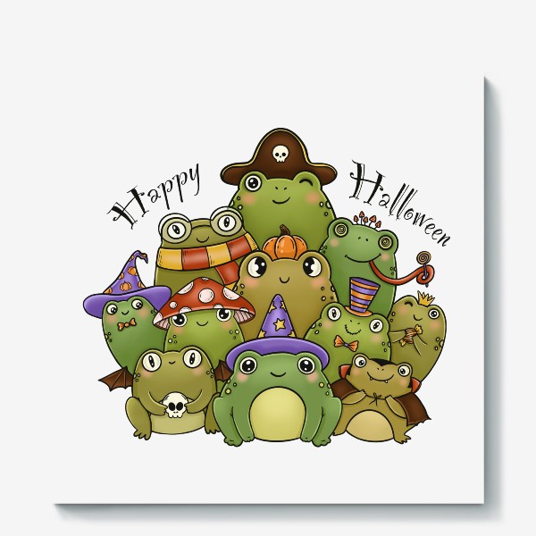 Холст «Хэллоуин лягушки/Happy Halloween»