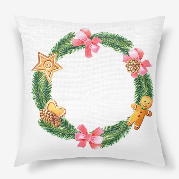 Подушка «Рождественский венок»