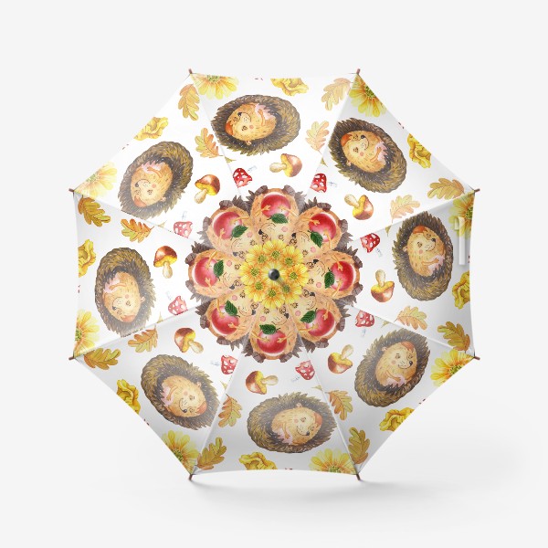 Зонт «Милые осенние ежики»