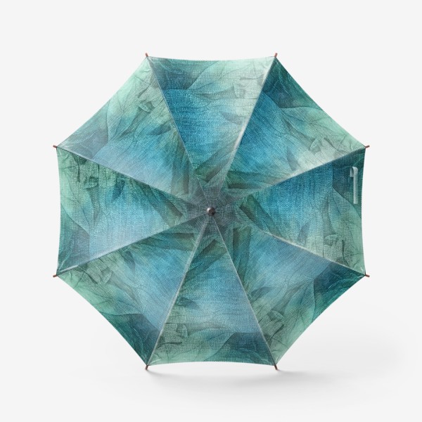 Зонт «Батик синий и зелёный. Озеро»