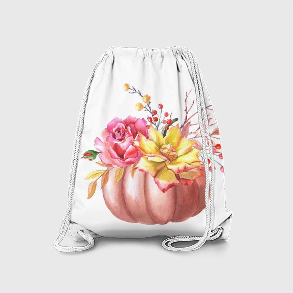 Рюкзак «Осенняя композиция с тыквой и розами»