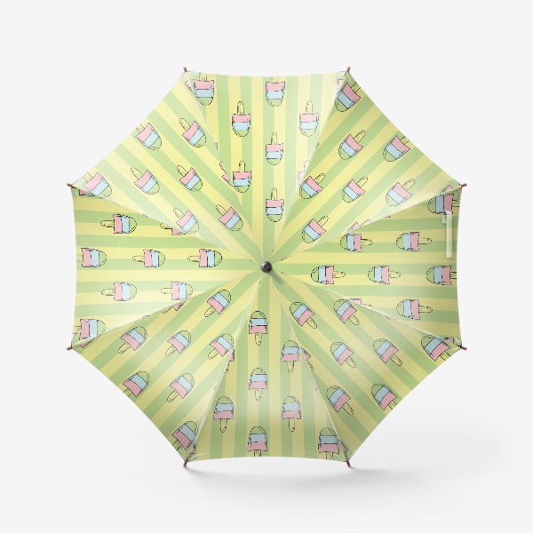 Зонт «Полосатый узор с мороженым на палочке»