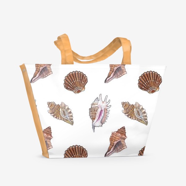 Пляжная сумка «Морской паттерн. Ракушки, море»