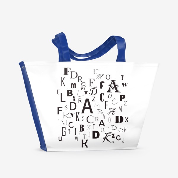 Пляжная сумка «Латинский алфавит без фона»