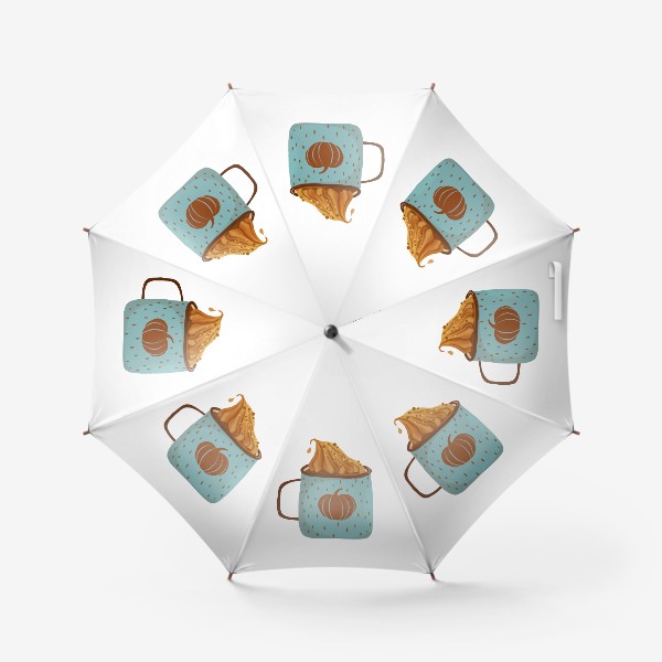 Зонт &laquo;Тыквенное латте. Чашка кофе со взбитыми сливками.&raquo;