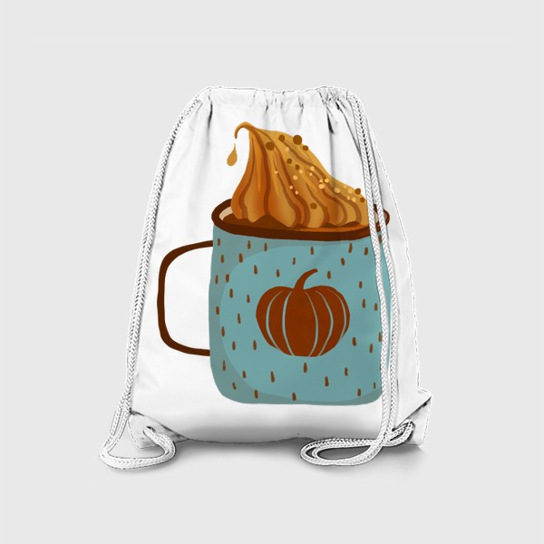 Рюкзак «Тыквенное латте. Чашка кофе со взбитыми сливками.»