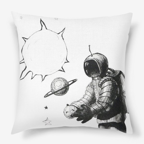 Подушка «космонавт. звезды. солнце»
