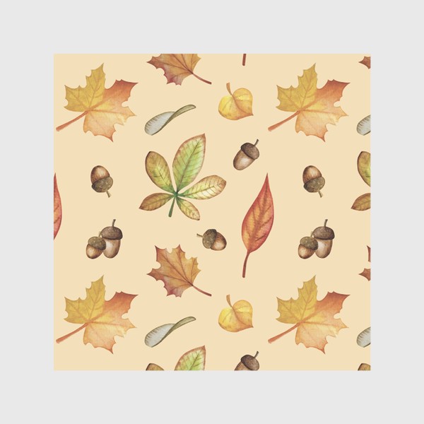 Скатерть &laquo;Осенние листья, акварель. Бесшовный паттерн &raquo;
