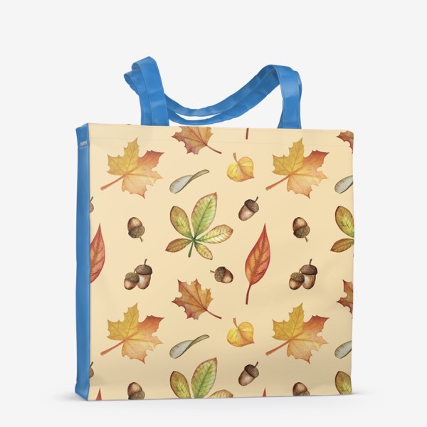 Сумка-шоппер &laquo;Осенние листья, акварель. Бесшовный паттерн &raquo;