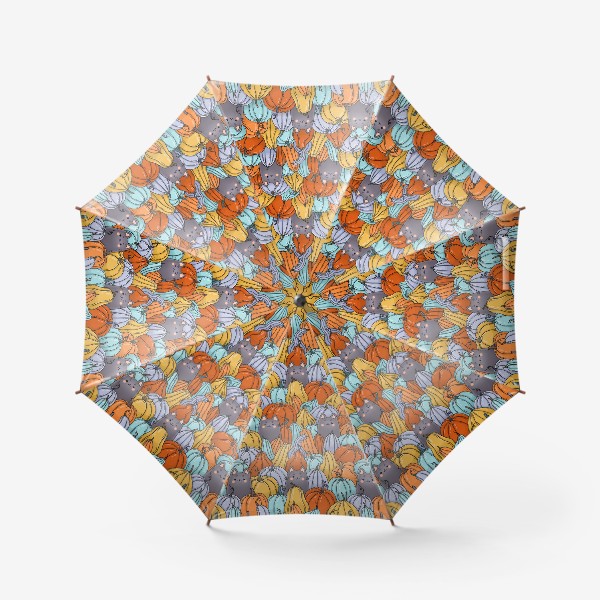 Зонт «Котики с тыквами »