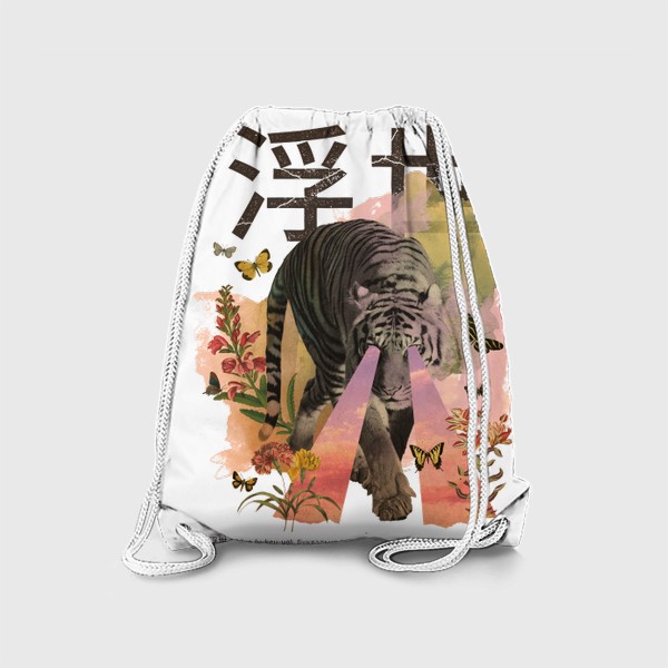 Рюкзак «Тигр Укиё (Ukiyo Tiger) Коллаж в японском стиле»
