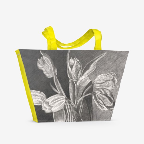 Пляжная сумка «Букет тюльпанов на 8 Марта»