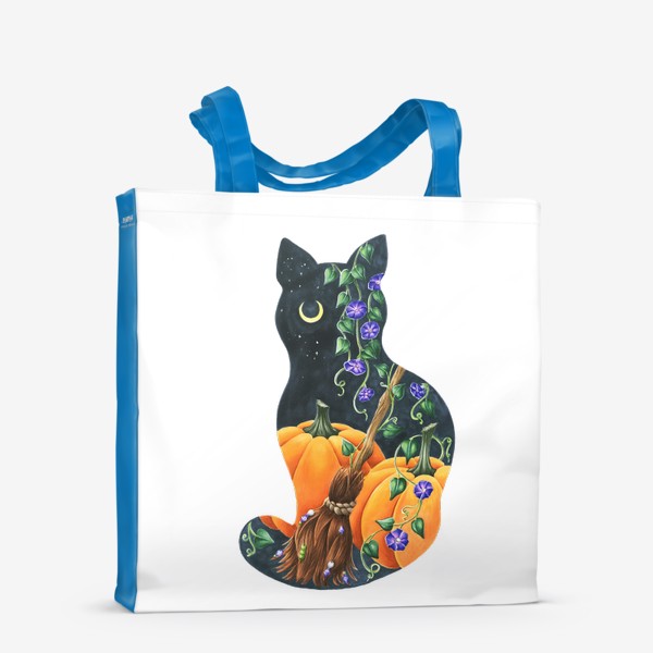 Сумка-шоппер «Черная кошка тыквы метла»