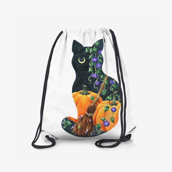 Рюкзак «Черная кошка тыквы метла»