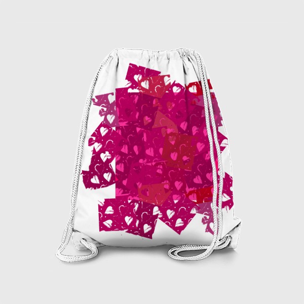 Рюкзак «Сердца и квадраты пурпурные»