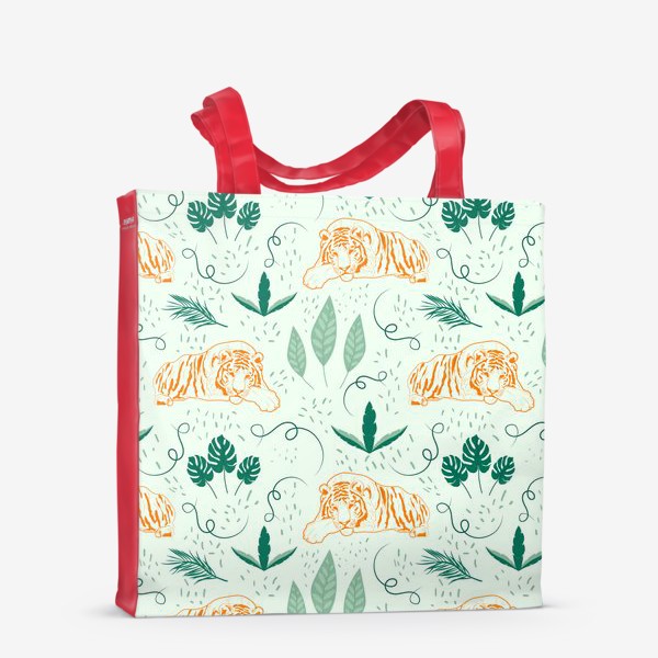 Сумка-шоппер «Тигры  с листьями»
