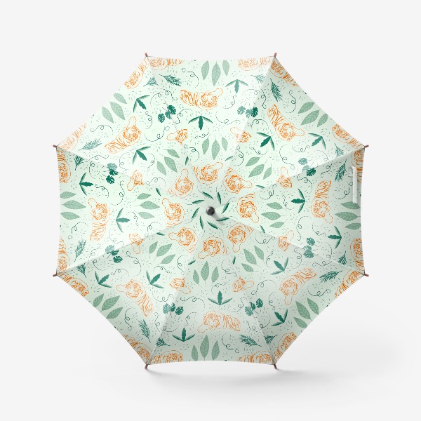 Зонт «Тигры  с листьями»