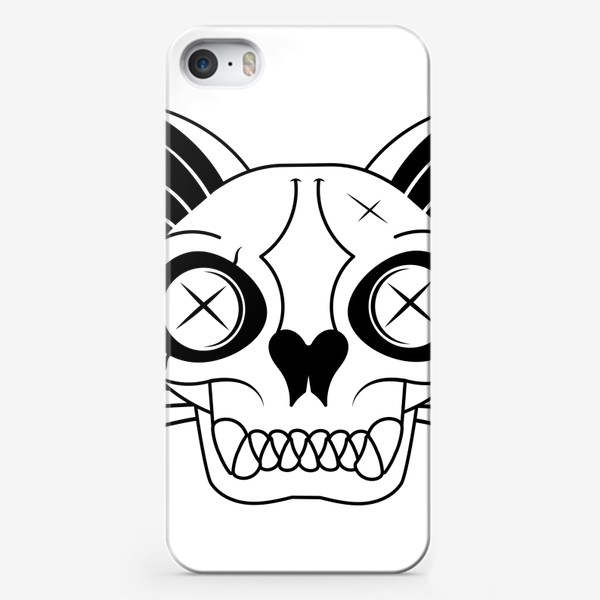 Чехол iPhone «Скелет кошки логотип»