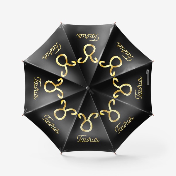 Зонт «Телец. Золотой знак зодиака на темном фоне»
