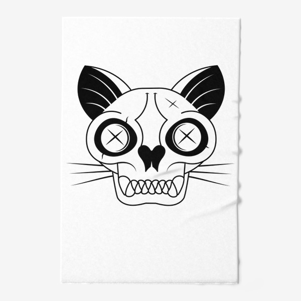 Полотенце «Скелет кошки логотип»