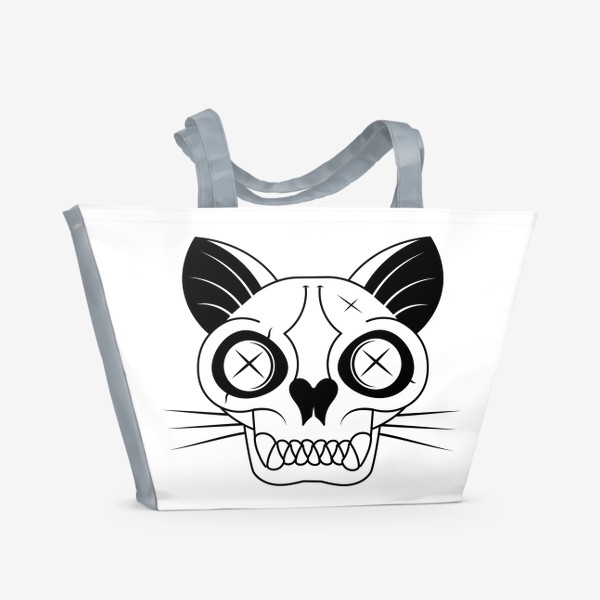 Пляжная сумка «Скелет кошки логотип»