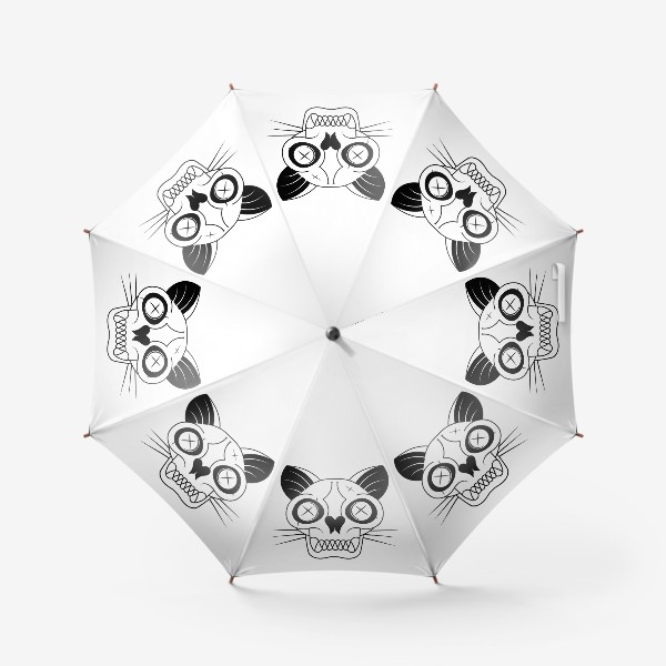 Зонт «Скелет кошки логотип»
