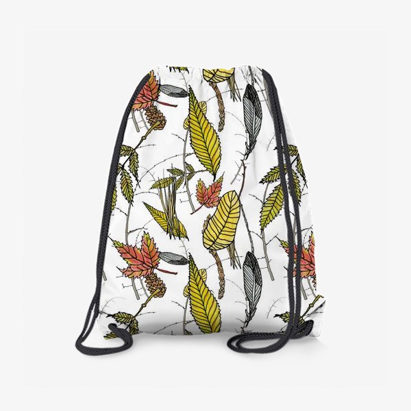 Рюкзак «Осенний микс паттерн на белом»