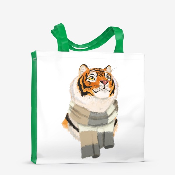 Сумка-шоппер «Умный тигр в кашемировом шарфе»